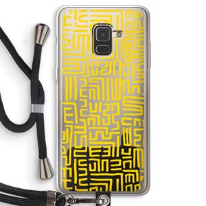 CaseCompany Majorelle Blue Print: Samsung Galaxy A8 (2018) Transparant Hoesje met koord