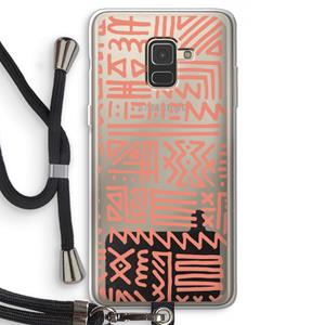 CaseCompany Marrakech Pink: Samsung Galaxy A8 (2018) Transparant Hoesje met koord