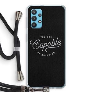 CaseCompany Capable: Samsung Galaxy A32 4G Transparant Hoesje met koord