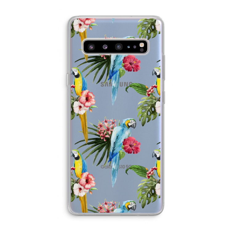 CaseCompany Kleurrijke papegaaien: Samsung Galaxy S10 5G Transparant Hoesje