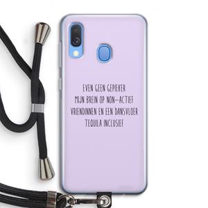 CaseCompany Tequila: Samsung Galaxy A40 Transparant Hoesje met koord