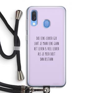 CaseCompany Gek: Samsung Galaxy A40 Transparant Hoesje met koord
