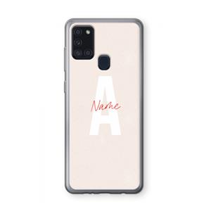 CaseCompany Strawberry Milkshake: Samsung Galaxy A21s Transparant Hoesje