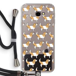 CaseCompany Doggy: Samsung Galaxy J4 Plus Transparant Hoesje met koord