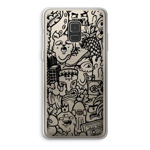 CaseCompany Vexx Black Mixtape: Samsung Galaxy A8 (2018) Transparant Hoesje