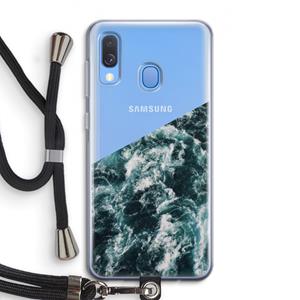 CaseCompany Zee golf: Samsung Galaxy A40 Transparant Hoesje met koord