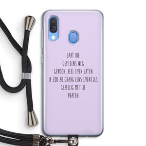 CaseCompany GSM: Samsung Galaxy A40 Transparant Hoesje met koord