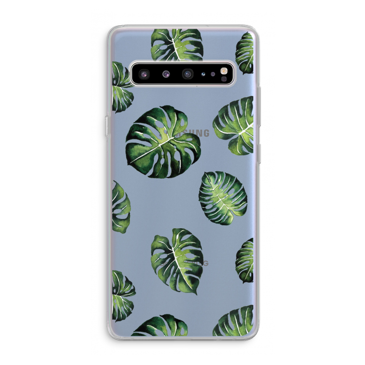 CaseCompany Tropische bladeren: Samsung Galaxy S10 5G Transparant Hoesje