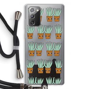 CaseCompany Sansevieria: Samsung Galaxy Note 20 / Note 20 5G Transparant Hoesje met koord