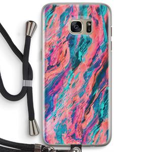 CaseCompany Electric Times: Samsung Galaxy S7 Edge Transparant Hoesje met koord