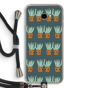 CaseCompany Sansevieria: Samsung Galaxy J4 Plus Transparant Hoesje met koord