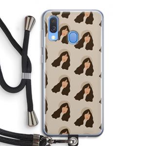 CaseCompany Bonjour mon amour: Samsung Galaxy A40 Transparant Hoesje met koord
