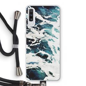 CaseCompany Golven: Samsung Galaxy A70 Transparant Hoesje met koord