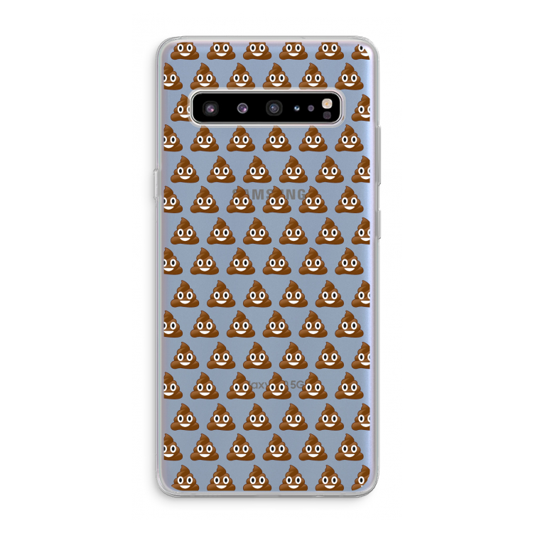 CaseCompany Poop emoji: Samsung Galaxy S10 5G Transparant Hoesje