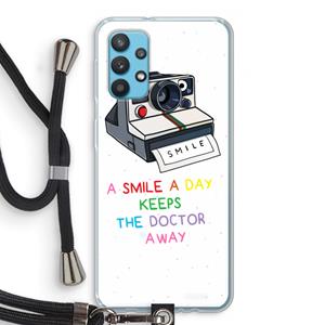 CaseCompany Smile: Samsung Galaxy A32 4G Transparant Hoesje met koord