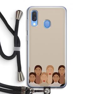 CaseCompany Girls girls girls: Samsung Galaxy A40 Transparant Hoesje met koord