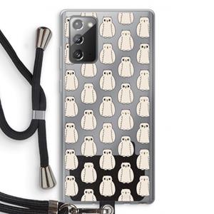 CaseCompany Uilen: Samsung Galaxy Note 20 / Note 20 5G Transparant Hoesje met koord