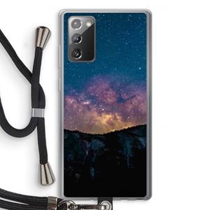 CaseCompany Travel to space: Samsung Galaxy Note 20 / Note 20 5G Transparant Hoesje met koord