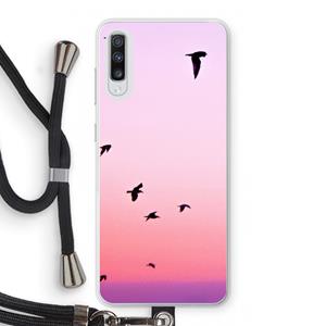 CaseCompany Fly away: Samsung Galaxy A70 Transparant Hoesje met koord