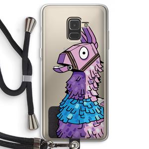 CaseCompany Lama: Samsung Galaxy A8 (2018) Transparant Hoesje met koord