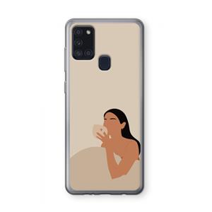 CaseCompany Fresh coffee: Samsung Galaxy A21s Transparant Hoesje