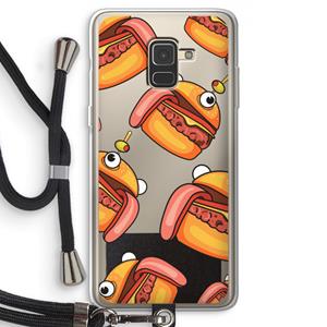 CaseCompany Hamburger: Samsung Galaxy A8 (2018) Transparant Hoesje met koord