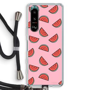 CaseCompany Watermeloen: Sony Xperia 5 III Transparant Hoesje met koord