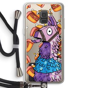 CaseCompany Loot Burger: Samsung Galaxy A8 (2018) Transparant Hoesje met koord