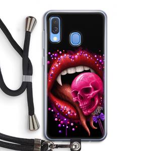 CaseCompany Dodelijk zoet: Samsung Galaxy A40 Transparant Hoesje met koord