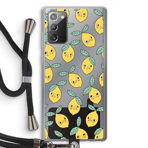 CaseCompany Citroenen: Samsung Galaxy Note 20 / Note 20 5G Transparant Hoesje met koord