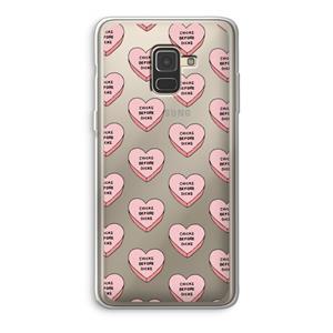 CaseCompany Chicks before dicks: Samsung Galaxy A8 (2018) Transparant Hoesje