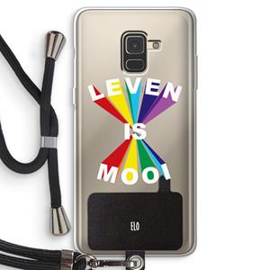 CaseCompany Het Leven Is Mooi: Samsung Galaxy A8 (2018) Transparant Hoesje met koord