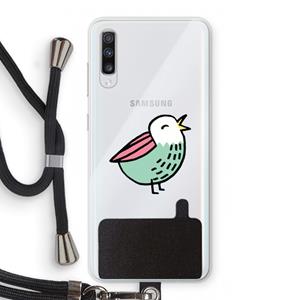 CaseCompany Birdy: Samsung Galaxy A70 Transparant Hoesje met koord