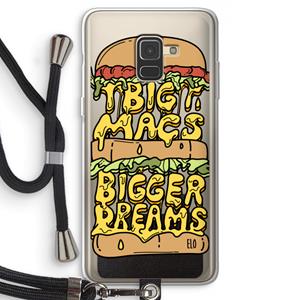 CaseCompany Big Macs Bigger Dreams: Samsung Galaxy A8 (2018) Transparant Hoesje met koord