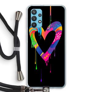 CaseCompany Melts My Heart: Samsung Galaxy A32 4G Transparant Hoesje met koord
