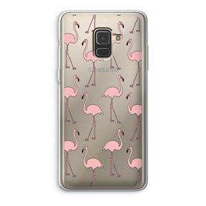 CaseCompany Anything Flamingoes: Samsung Galaxy A8 (2018) Transparant Hoesje
