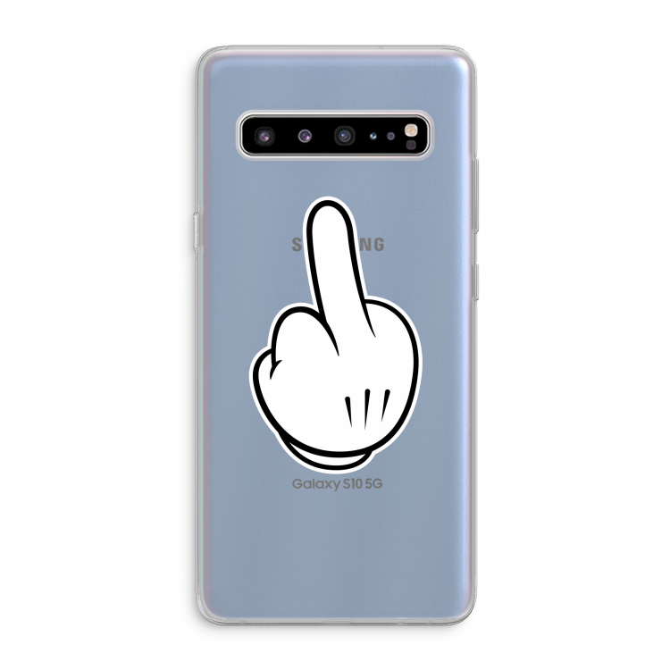 CaseCompany Middle finger white: Samsung Galaxy S10 5G Transparant Hoesje