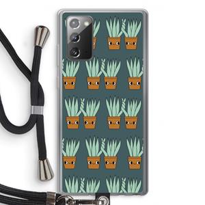CaseCompany Sansevieria: Samsung Galaxy Note 20 / Note 20 5G Transparant Hoesje met koord