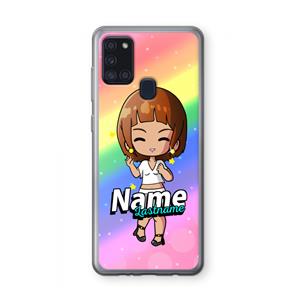 CaseCompany Chibi Maker vrouw: Samsung Galaxy A21s Transparant Hoesje