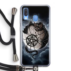 CaseCompany Volle maan: Samsung Galaxy A40 Transparant Hoesje met koord
