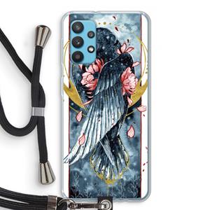 CaseCompany Golden Raven: Samsung Galaxy A32 4G Transparant Hoesje met koord