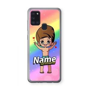 CaseCompany Chibi Maker man: Samsung Galaxy A21s Transparant Hoesje