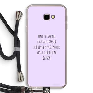 CaseCompany Sprong: Samsung Galaxy J4 Plus Transparant Hoesje met koord