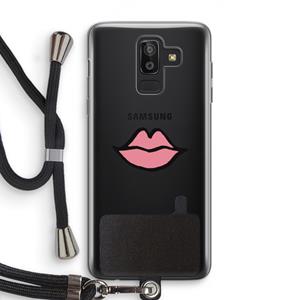 CaseCompany Kusje: Samsung Galaxy J8 (2018) Transparant Hoesje met koord