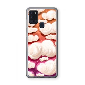CaseCompany Katoen Wolken: Samsung Galaxy A21s Transparant Hoesje
