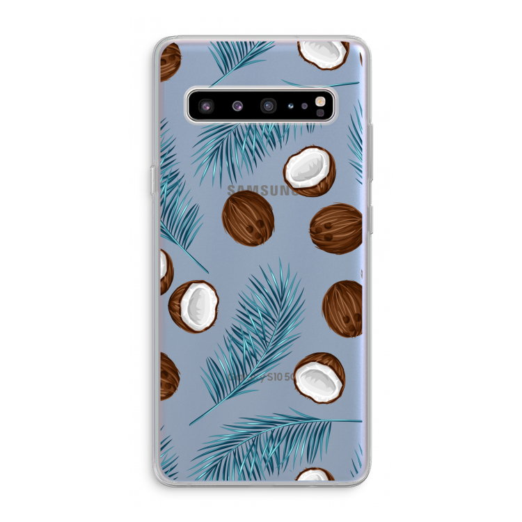 CaseCompany Kokosnoot roze: Samsung Galaxy S10 5G Transparant Hoesje