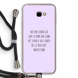 CaseCompany Gek: Samsung Galaxy J4 Plus Transparant Hoesje met koord