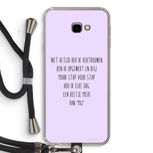 CaseCompany Zelfvertrouwen: Samsung Galaxy J4 Plus Transparant Hoesje met koord
