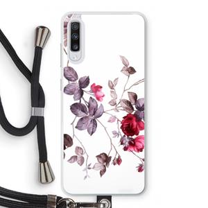 CaseCompany Mooie bloemen: Samsung Galaxy A70 Transparant Hoesje met koord