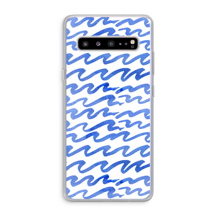 CaseCompany Blauwe golven: Samsung Galaxy S10 5G Transparant Hoesje